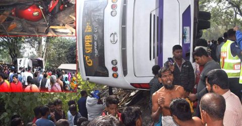 ঈশ্বরদীতে বাস ও মোটরসাইকেলের সংঘর্ষে আহত ৫
