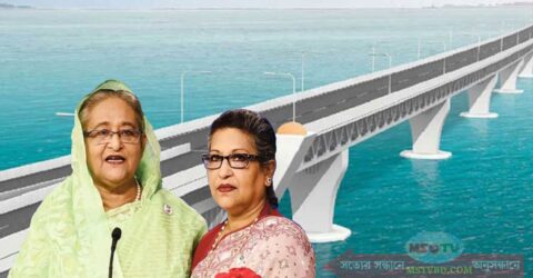 বোনকে নিয়ে পদ্মা সেতুতে হাঁটলেন প্রধানমন্ত্রী শেখ হাসিনা