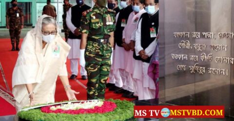 প্রতিষ্ঠাবার্ষিকীতে বঙ্গবন্ধুর প্রতিকৃতিতে প্রধানমন্ত্রীর শ্রদ্ধা